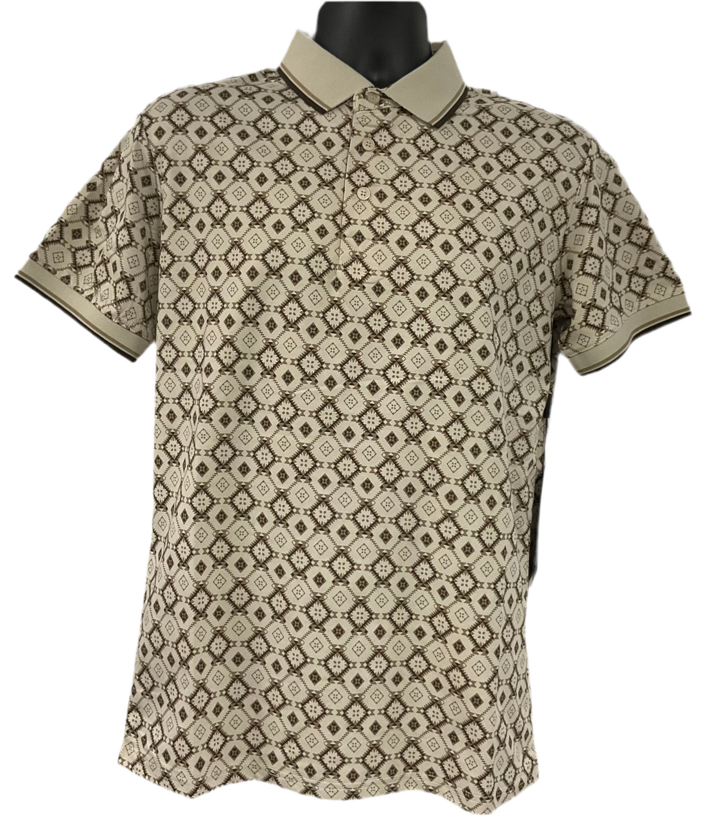 Lamasini Men’s Polo LAM28224 Beige/ Brown Modern fit