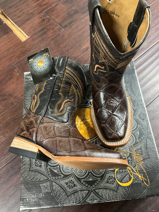 Centenario kids boots monster fish print Brown rodeo