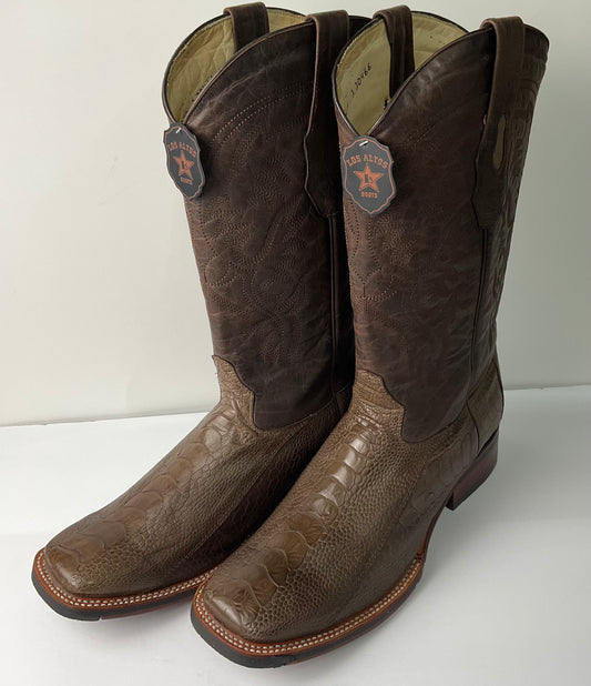 Exotic foot print ostrich brown ( pata de ave) Los Altos exotic Men Boot pro-rodeo