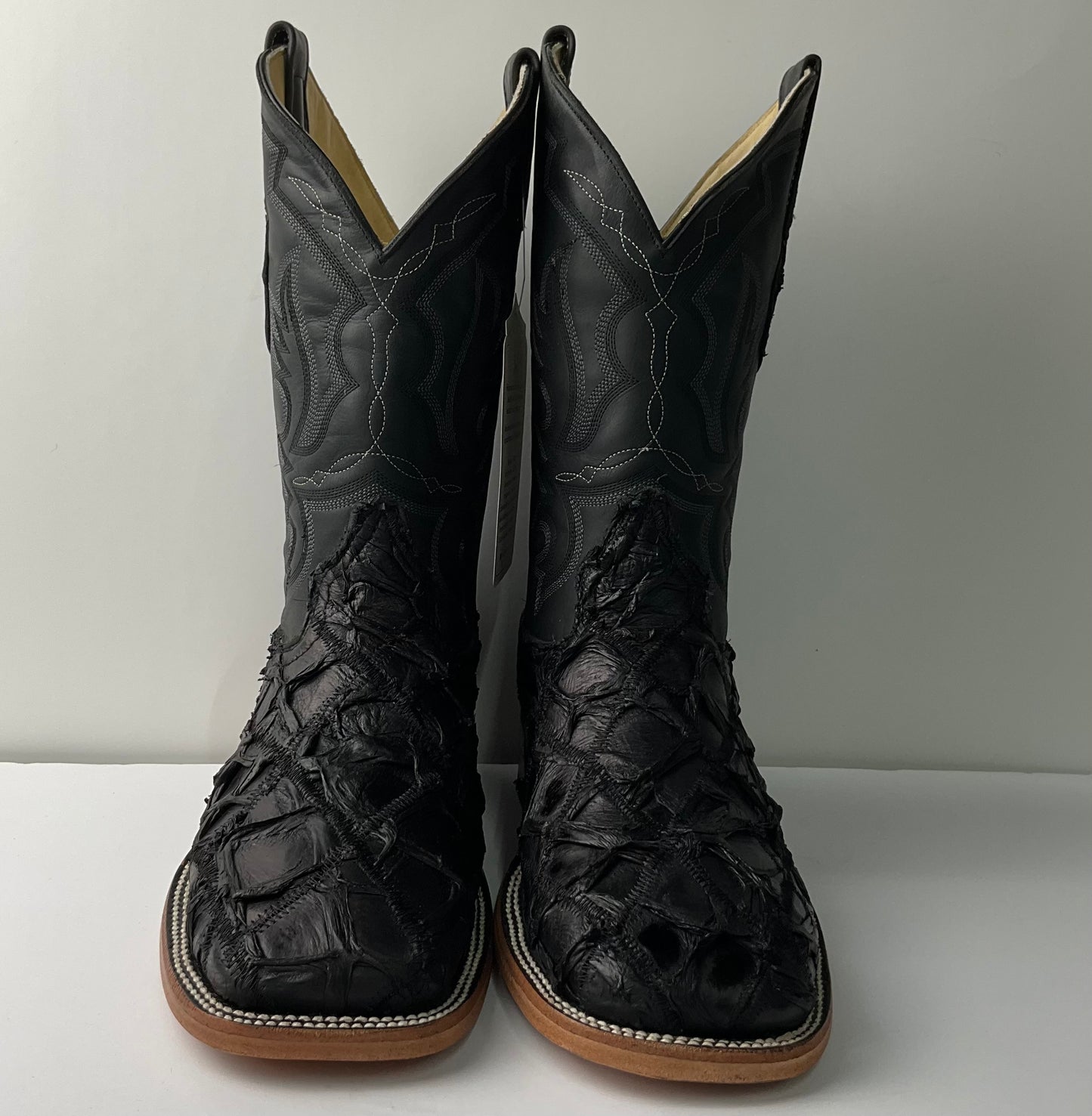Pez rombos (fish rombus) Negro/Black exotic men boot