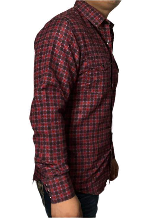 Platini Longs Sleeve/Manga Larga Dark Red/Rojo Obscuro Mens Shirt (Camisa Caballero)