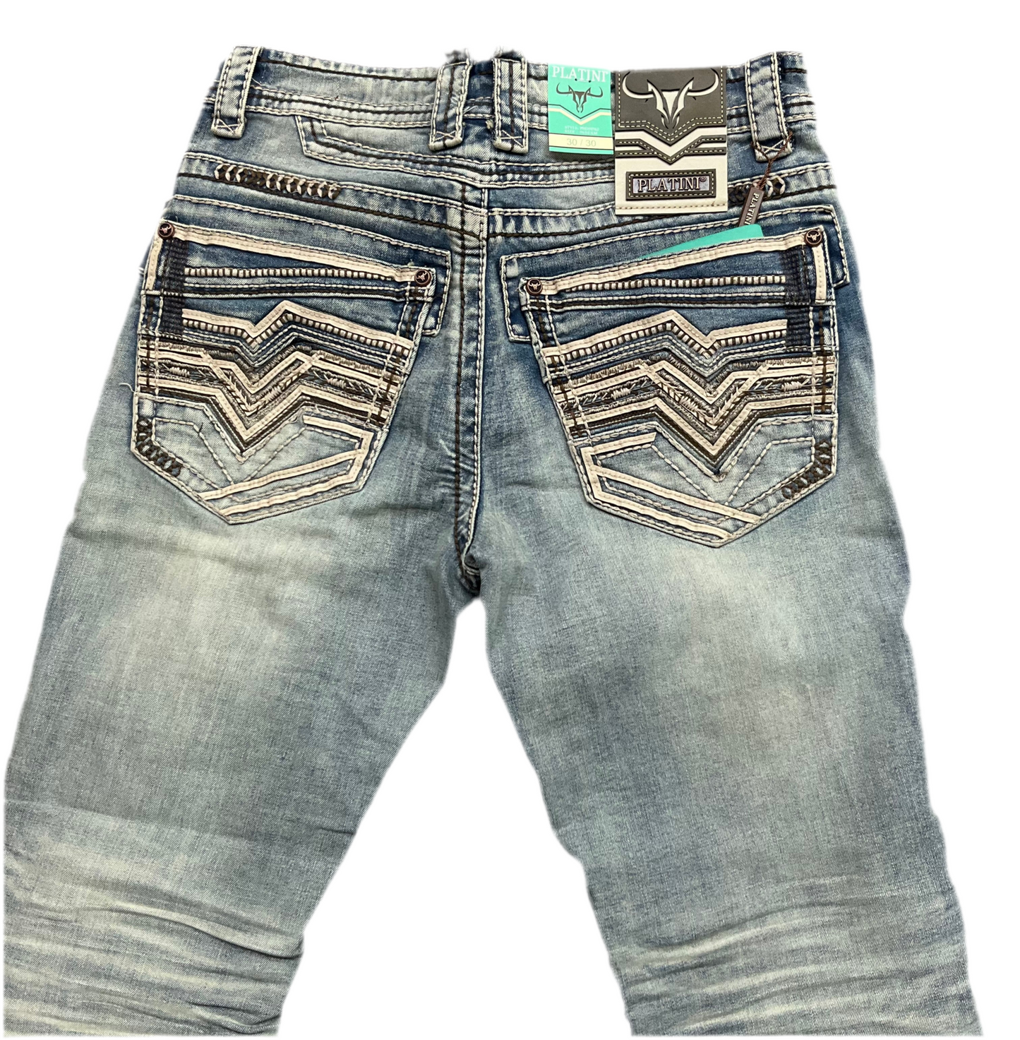 Platini Mens Jeans Double Stitched PHD10762