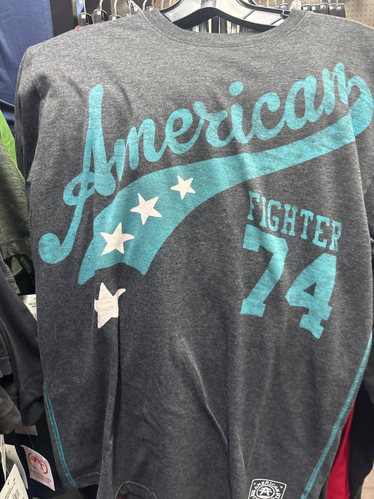 American Fighter Reed Grey Blue/Azul Gris Mens Shirt SS (Playera Caballero) Manga Corta
