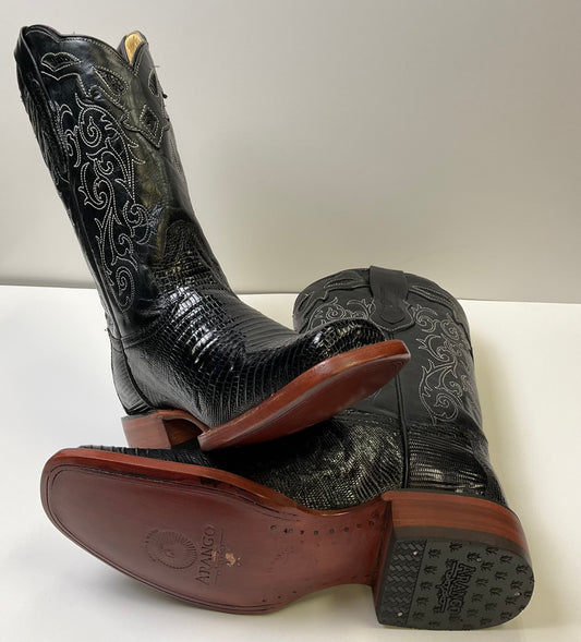 Lizard/iguana Teju negro/black rodeo Arango Exotic Men Boot