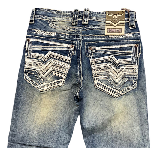 Pantalón Platini men doble costura Style PHD10766 blue Boot Cut