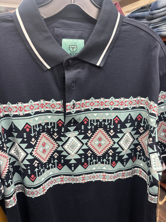 Platini Navy/Azul Obscuro Short Sleeve Manga Corta Stretch Mens Shirt (Playera Caballero) Patterns/Patrones