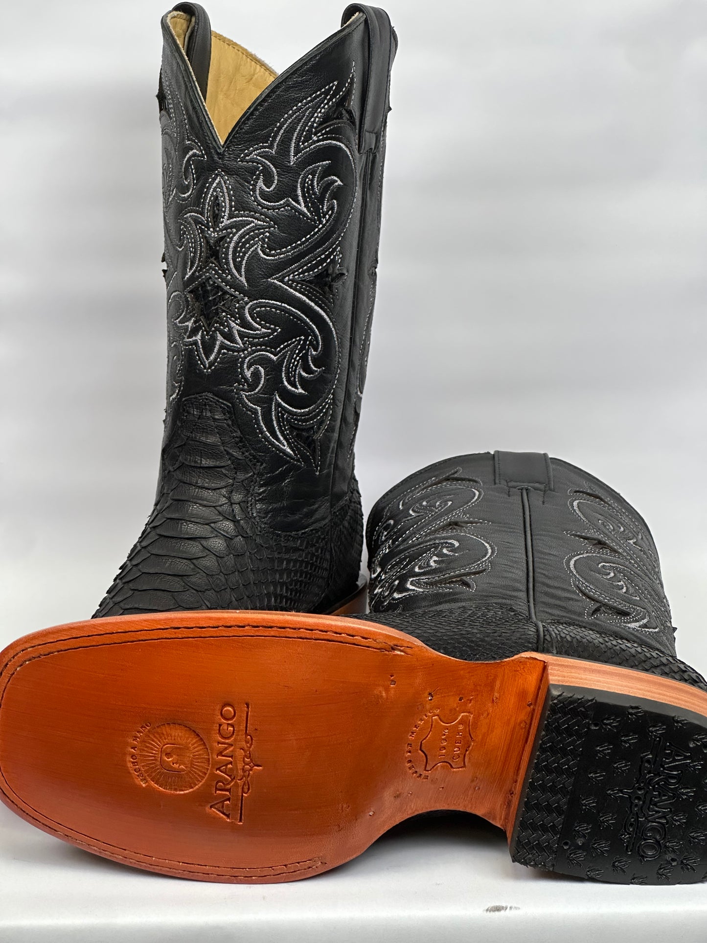 Arango Python Plunge Black Exotic Men’s Pro-Rodeo Boots