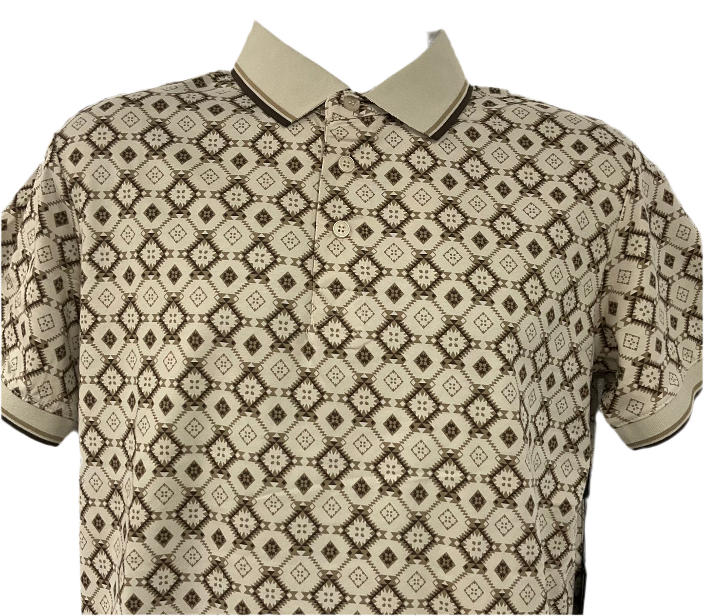 Lamasini Men’s Polo LAM28224 Beige/ Brown Modern fit