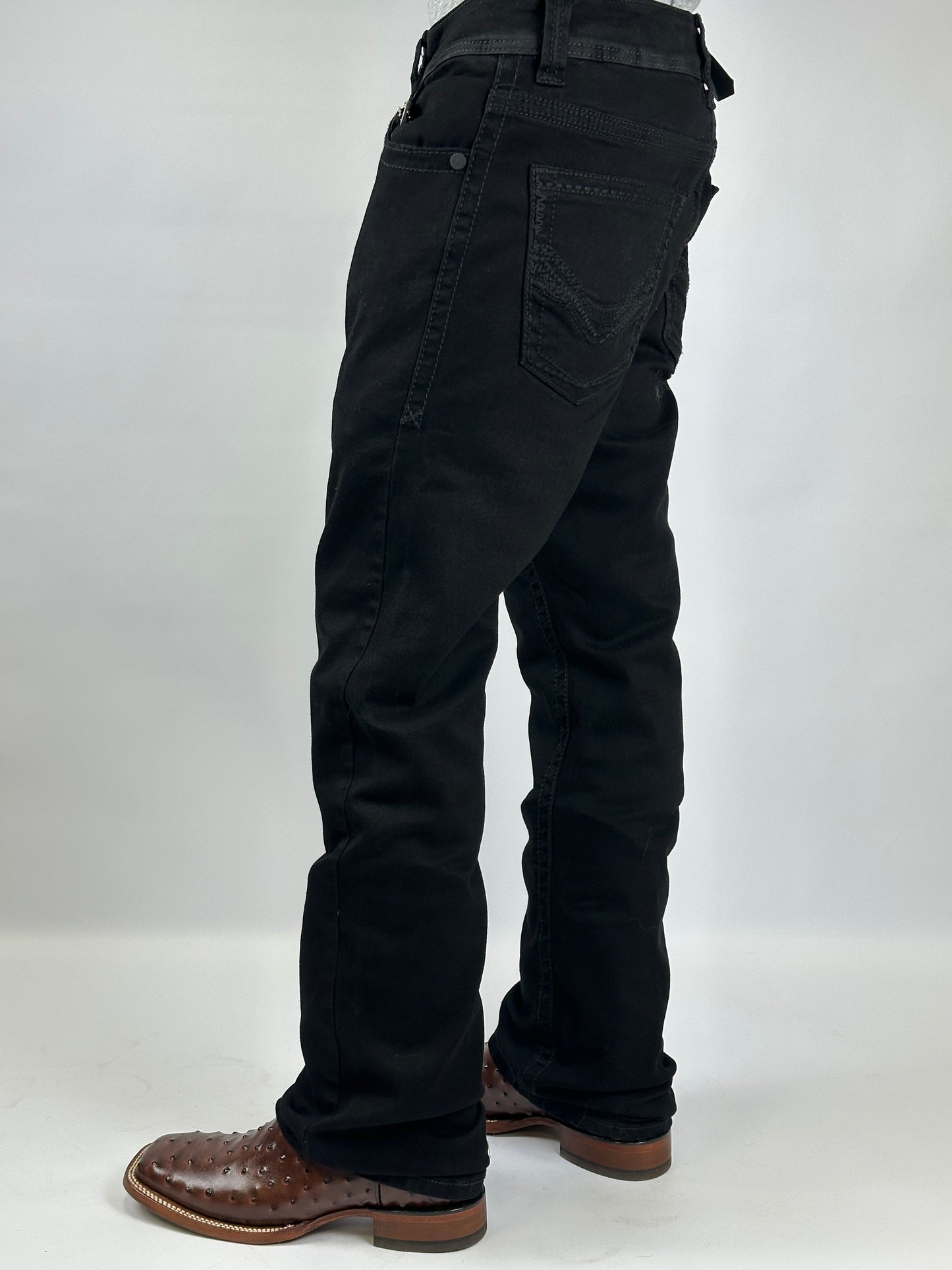 Montero Men’s Modern Boot Cut Stretch Jeans | Black | MT4664-BLK