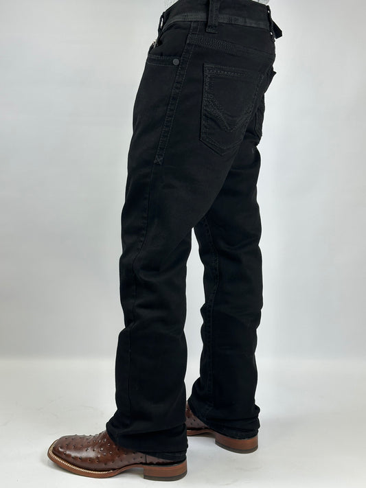 Montero Men’s Modern Boot Cut Stretch Jeans | Black | MT4664-BLK