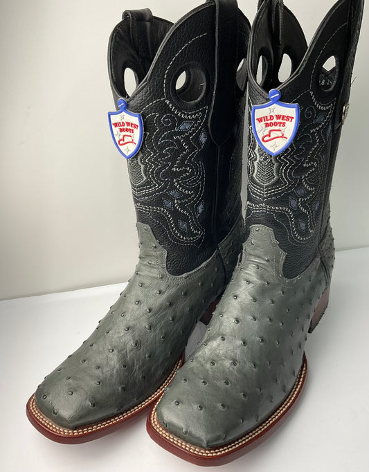 Ostritch exotic gray (avestruz gris) Wild West exotic Men Boot pro-rodeo