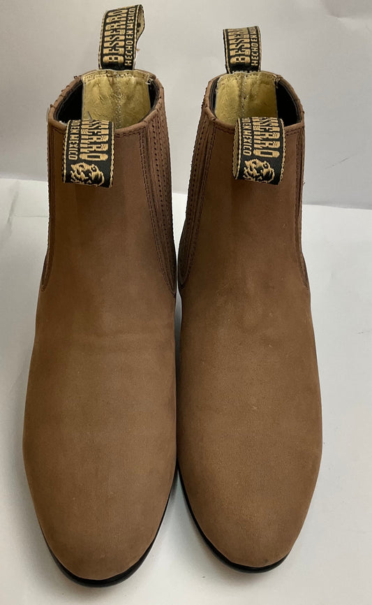 Botín charro El Becerro Nobuck Camel men boot