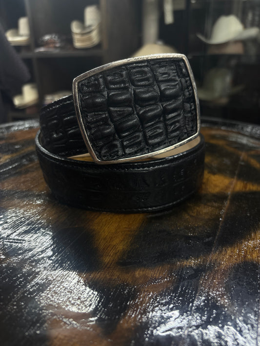 Imitation Cocodrile Tail Print Color Black