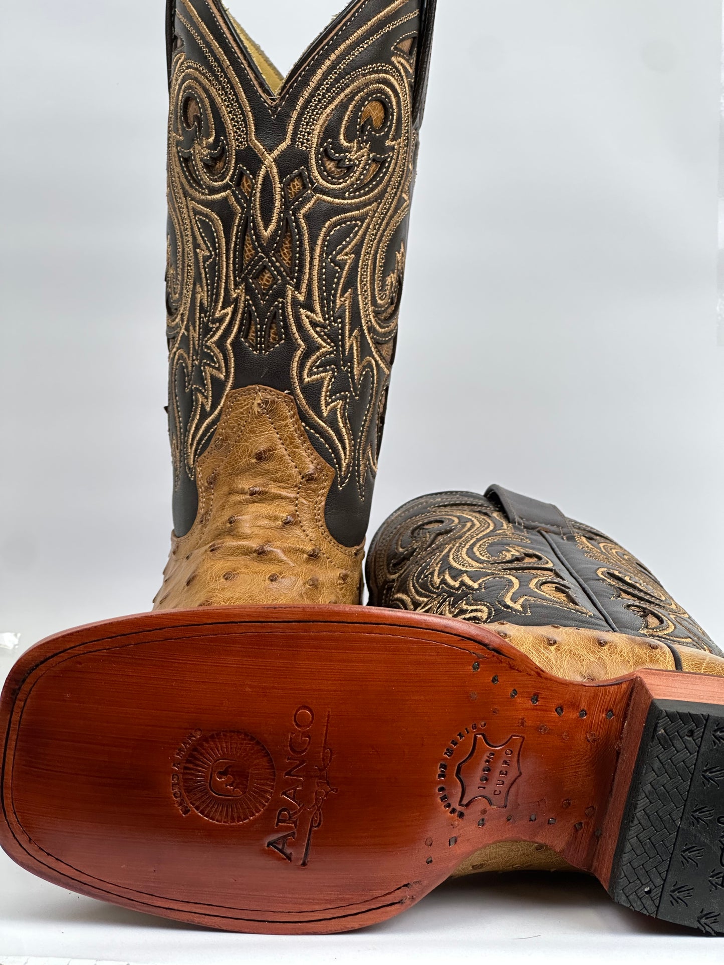 Arango Saddle Genuine Ostrich Exotic Men’s Boots