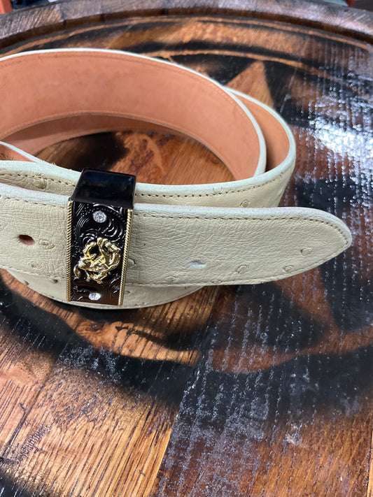 Exotic Ostrich Bone color Belt