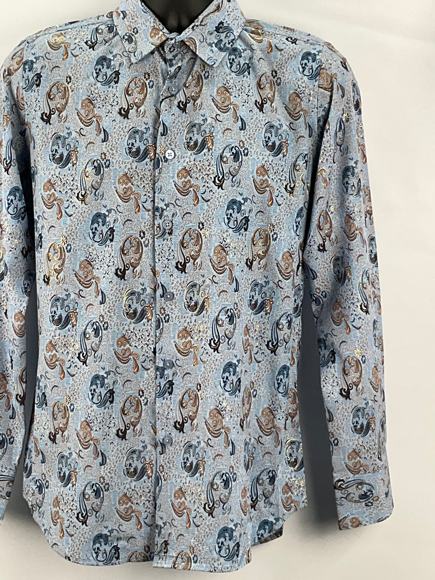 Montero MT4057 Blue Men’s Modern Fit Stretch Long Sleeve Western Shirt