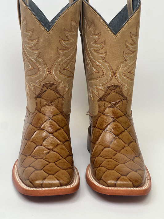 Arango Pirarucu Print Saddle Men’s Pro-Rodeo Western Boots