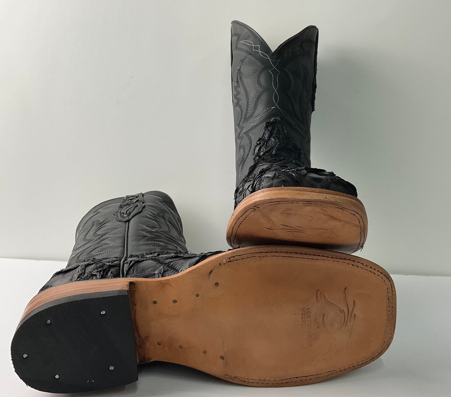 Pez rombos (fish rombus) Negro/Black exotic men boot