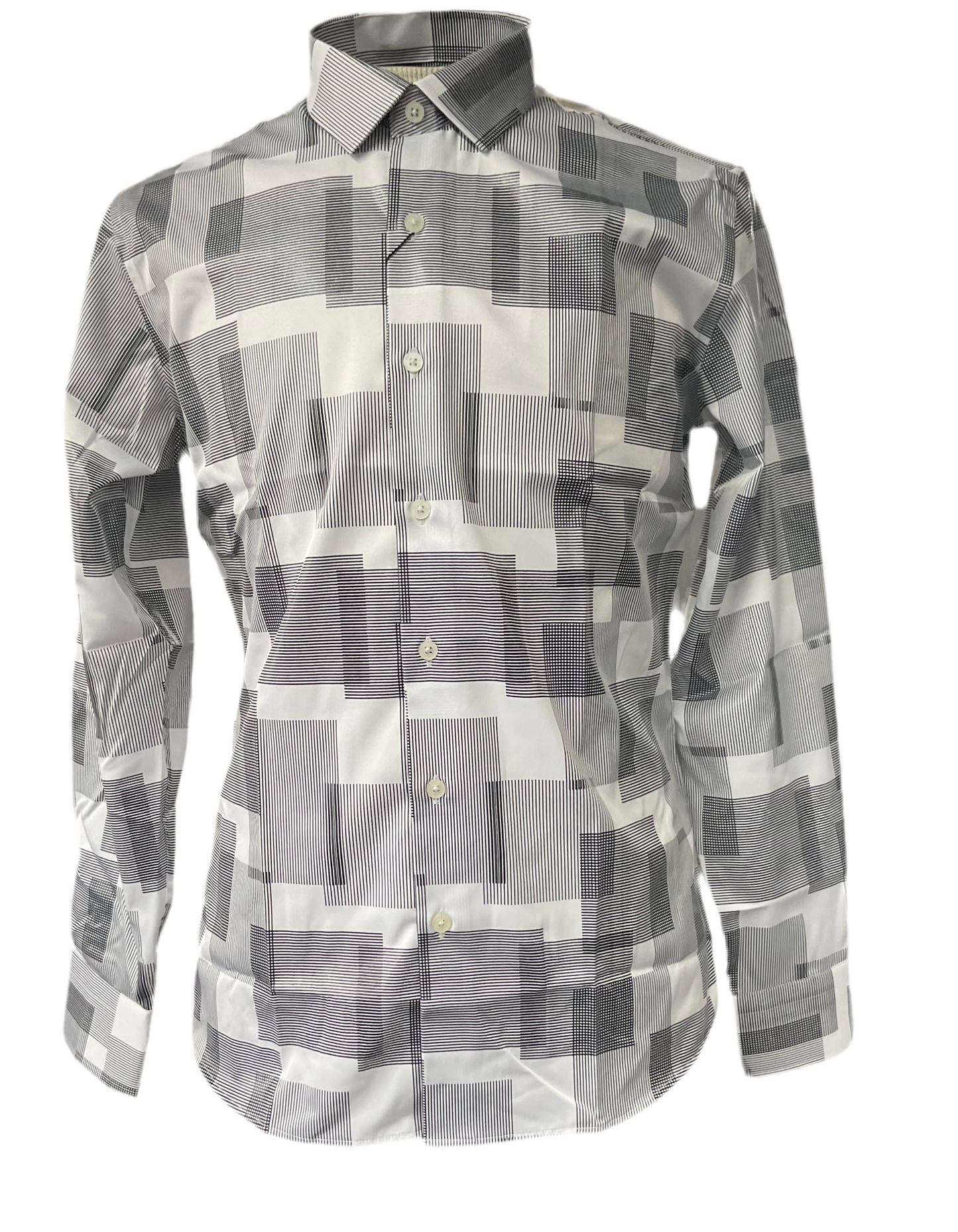 Montero men shirt style TM0821 white/black ( Camisa de hombre Montero Blanca/negro )