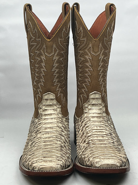 RDR Exotic Python Skin Natural Pro-Rodeo Western Boots