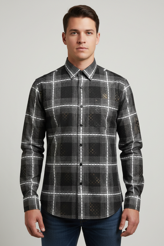 Platini men shirt FPL11244 Black