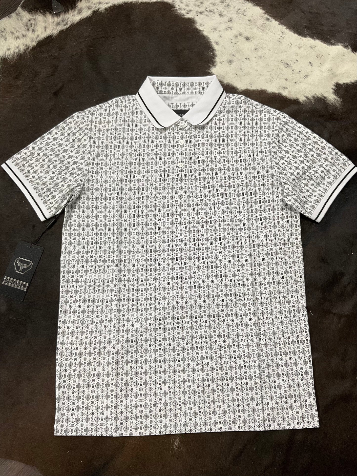 Lamasini Men Polo LAM28230 White Modern Fit