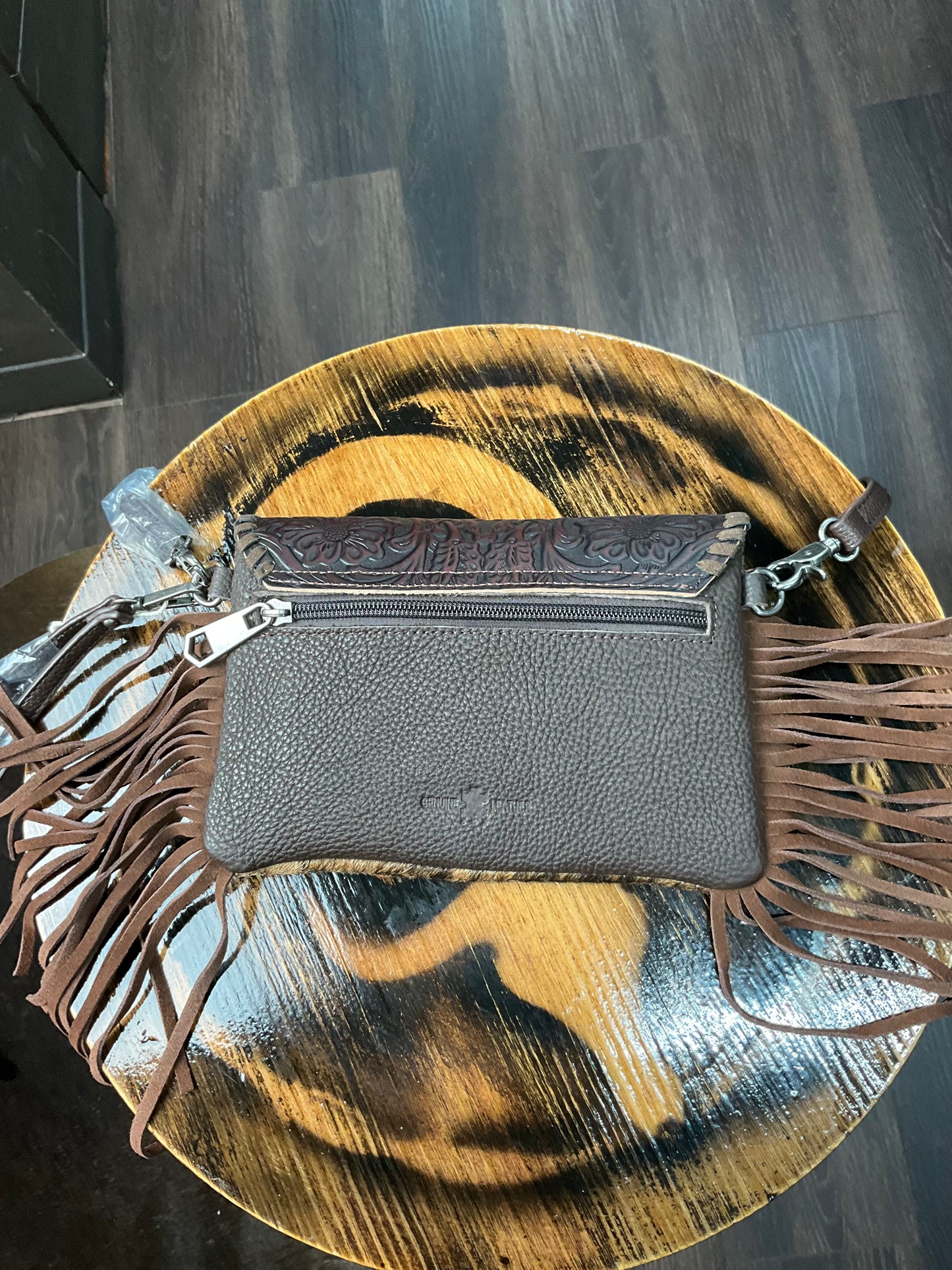 Cartera dama flecos pelo de vaca ( purse cowhide fringes )