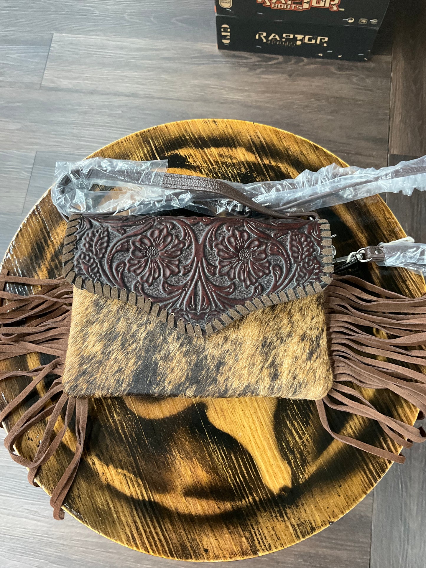 Cartera dama flecos pelo de vaca ( purse cowhide fringes )