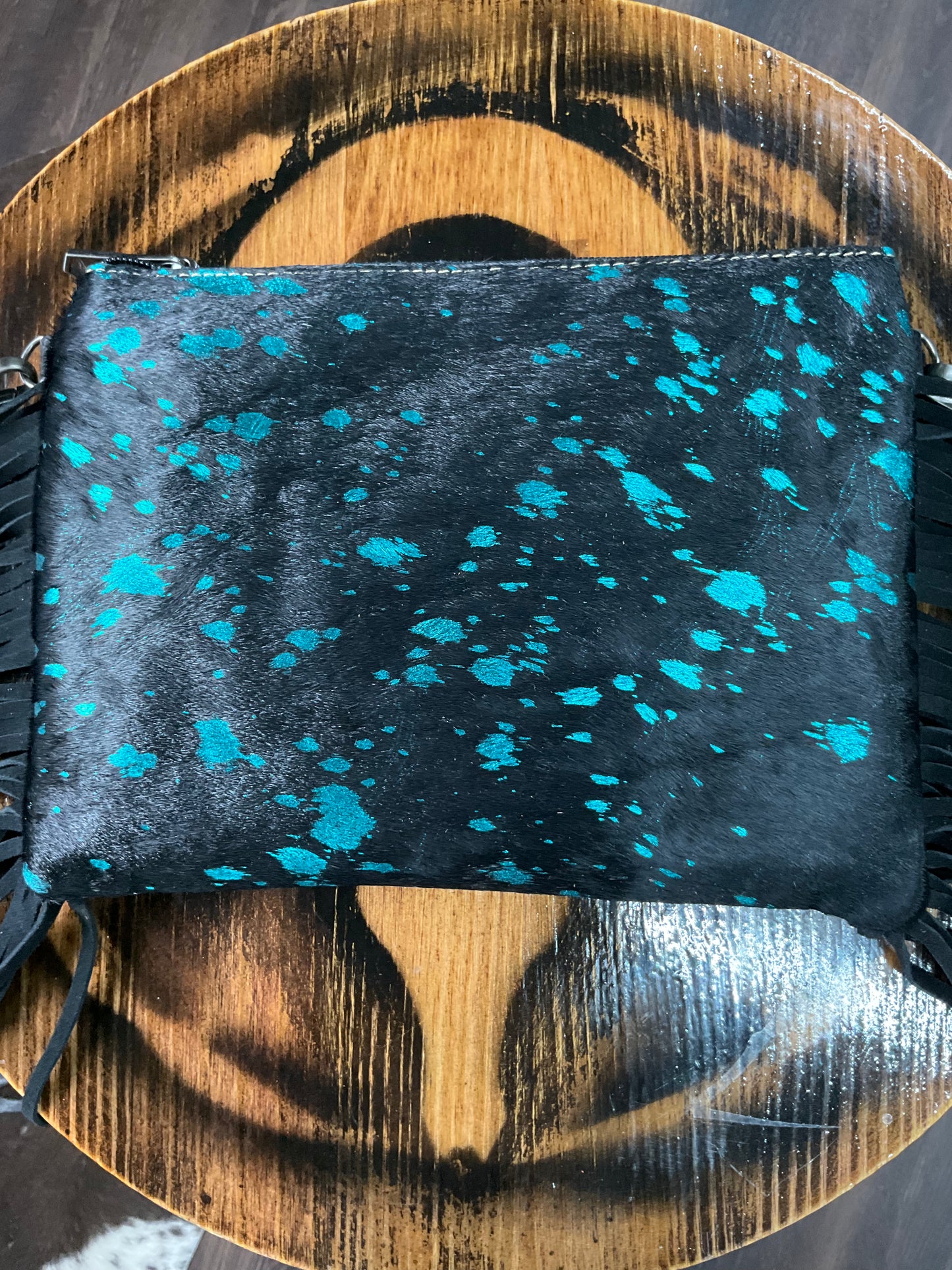 Cartera dama flecos pelo de vaca ( purse cowhide fringes )