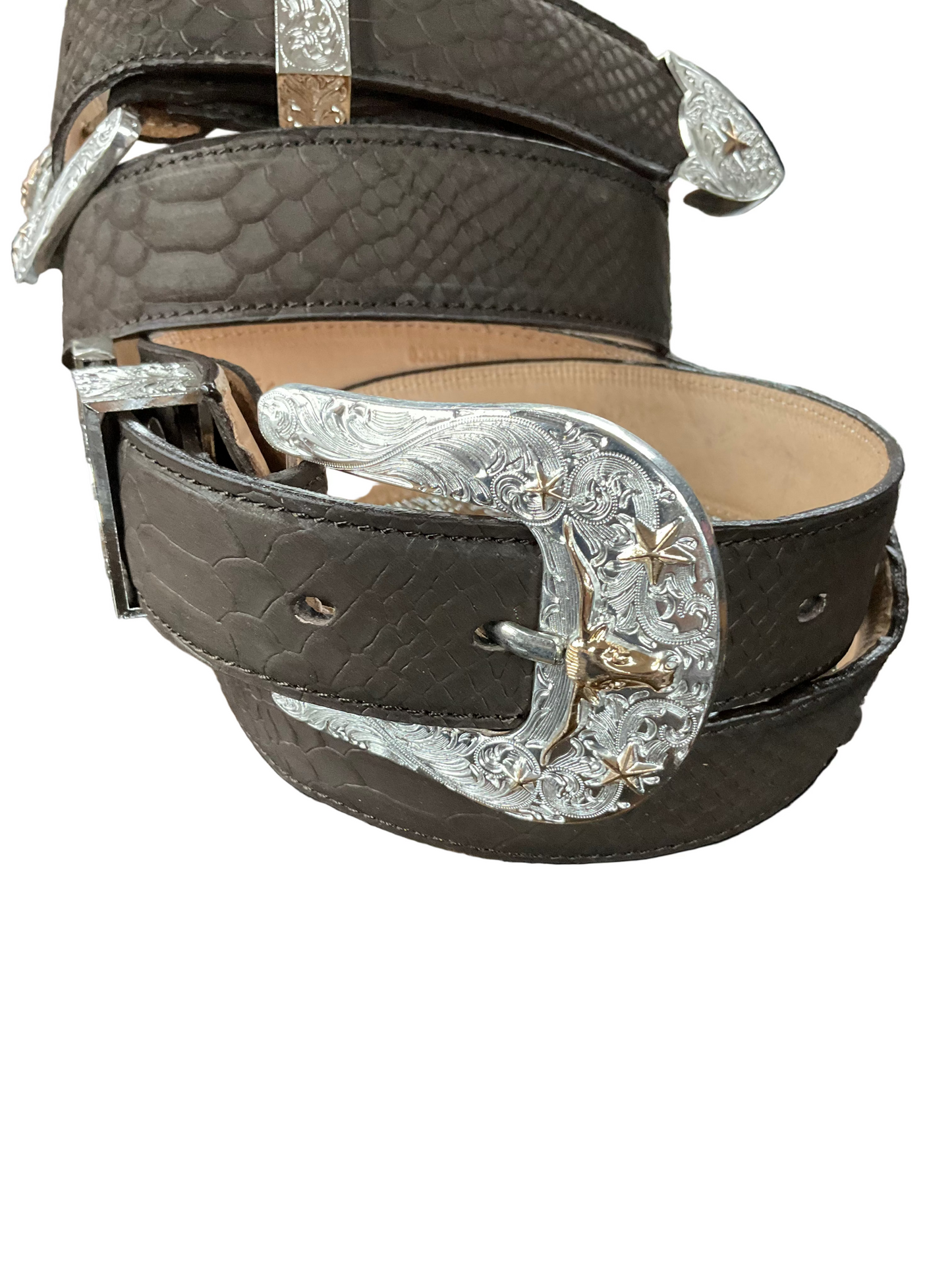 Cinto MC Python print Brown ( hebilla de metal )