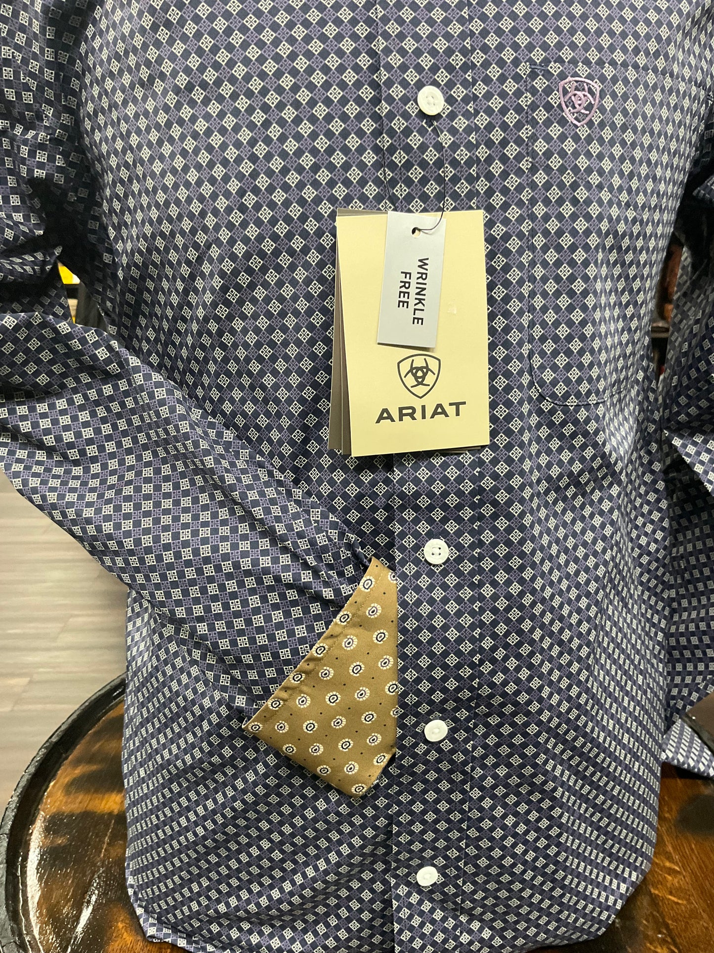 Ariat Men Shirt WF Dale LS Navy 10062195