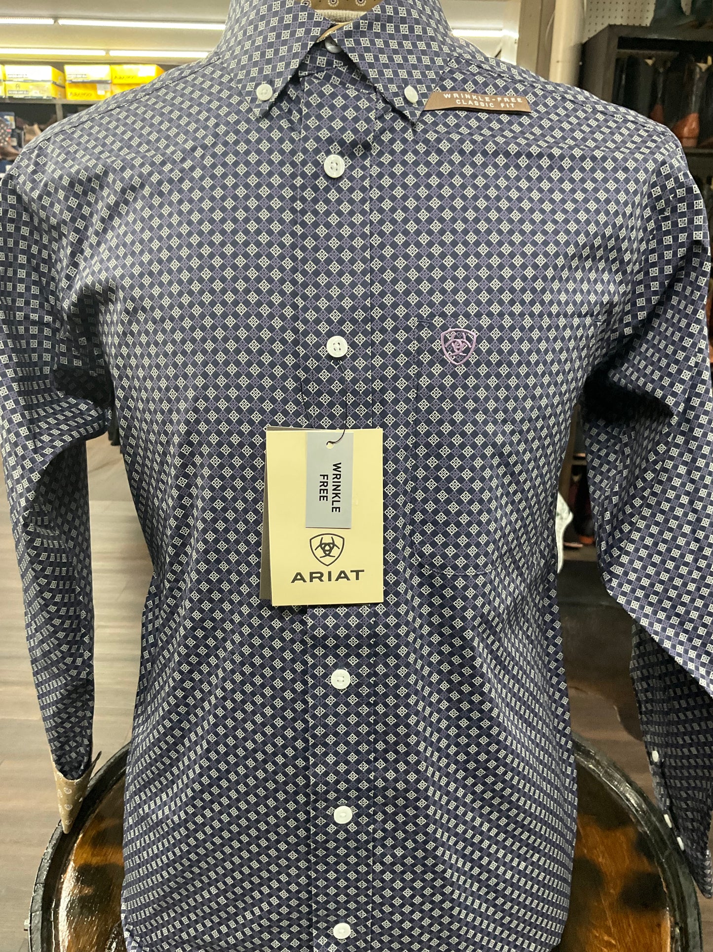 Ariat Men Shirt WF Dale LS Navy 10062195