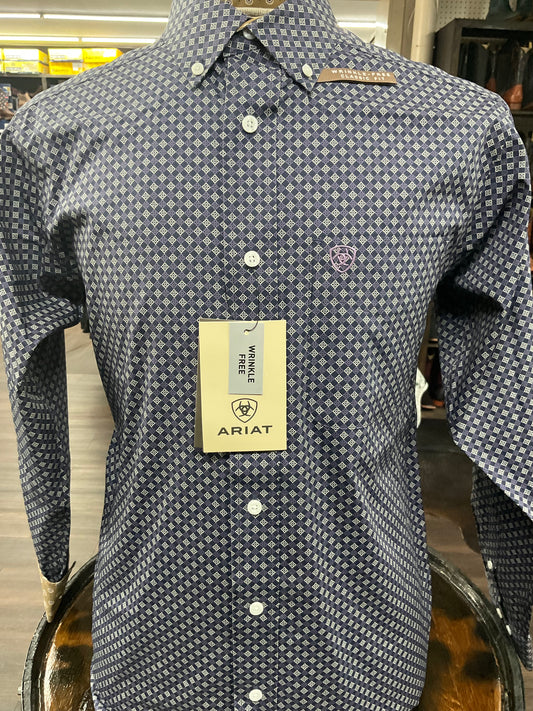 Ariat Men Shirt WF Dale LS Navy 10062195