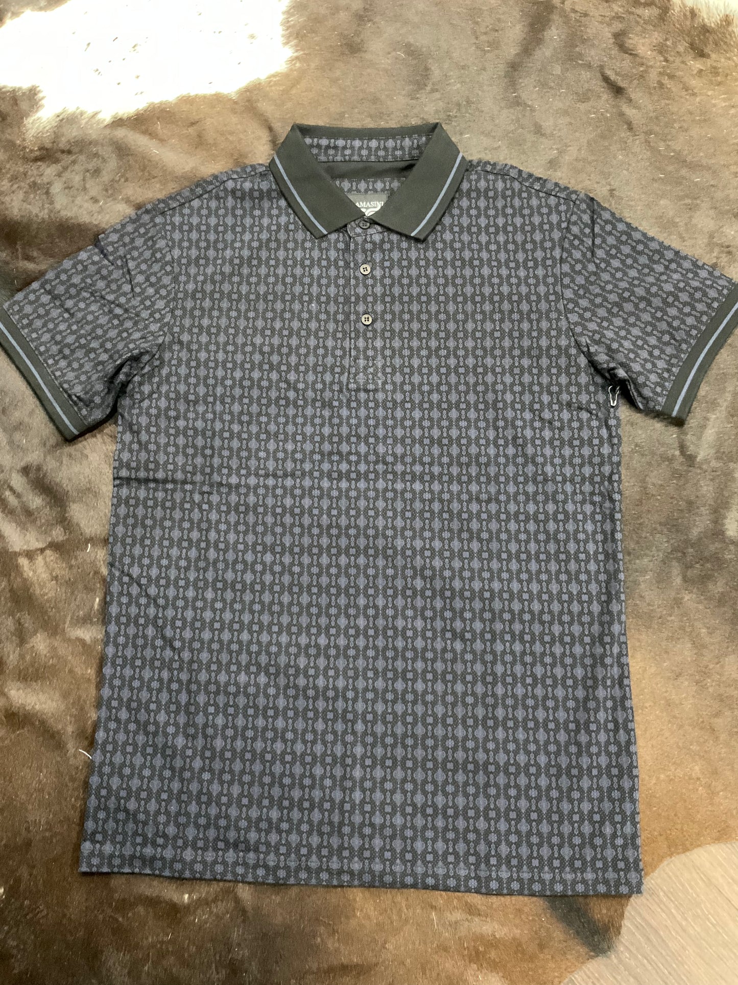 Lamasini Men Polo LAM28230 Black Modern Fit