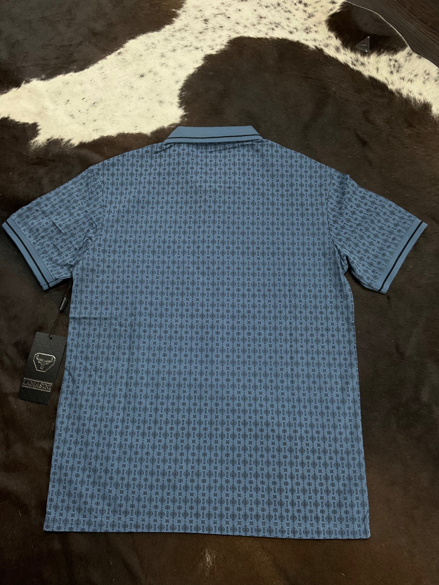 Lamasini Men polo LAM28230 Blue Modern Fit