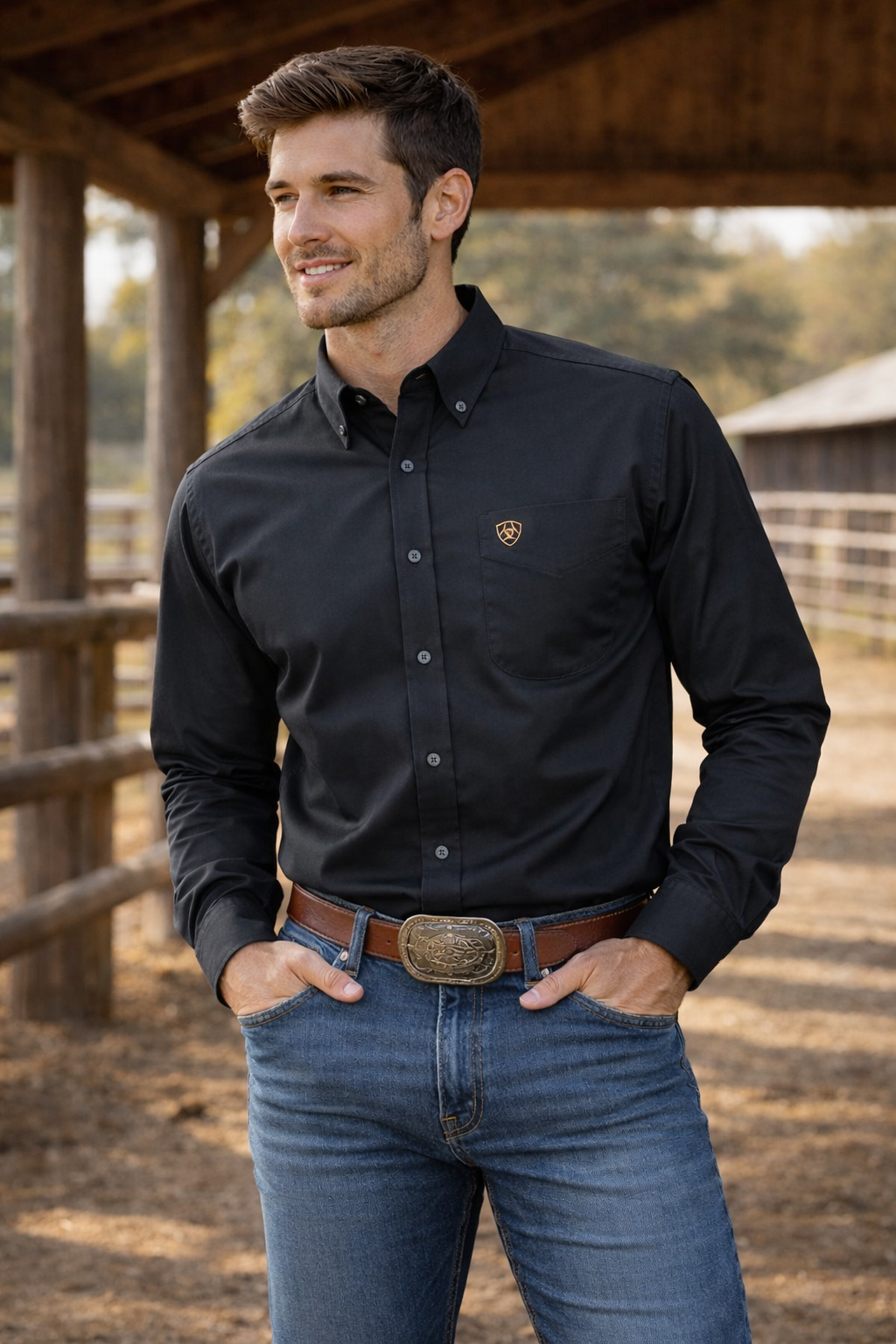 Ariat Shirt Solid Twill Classic Ls black 10000502