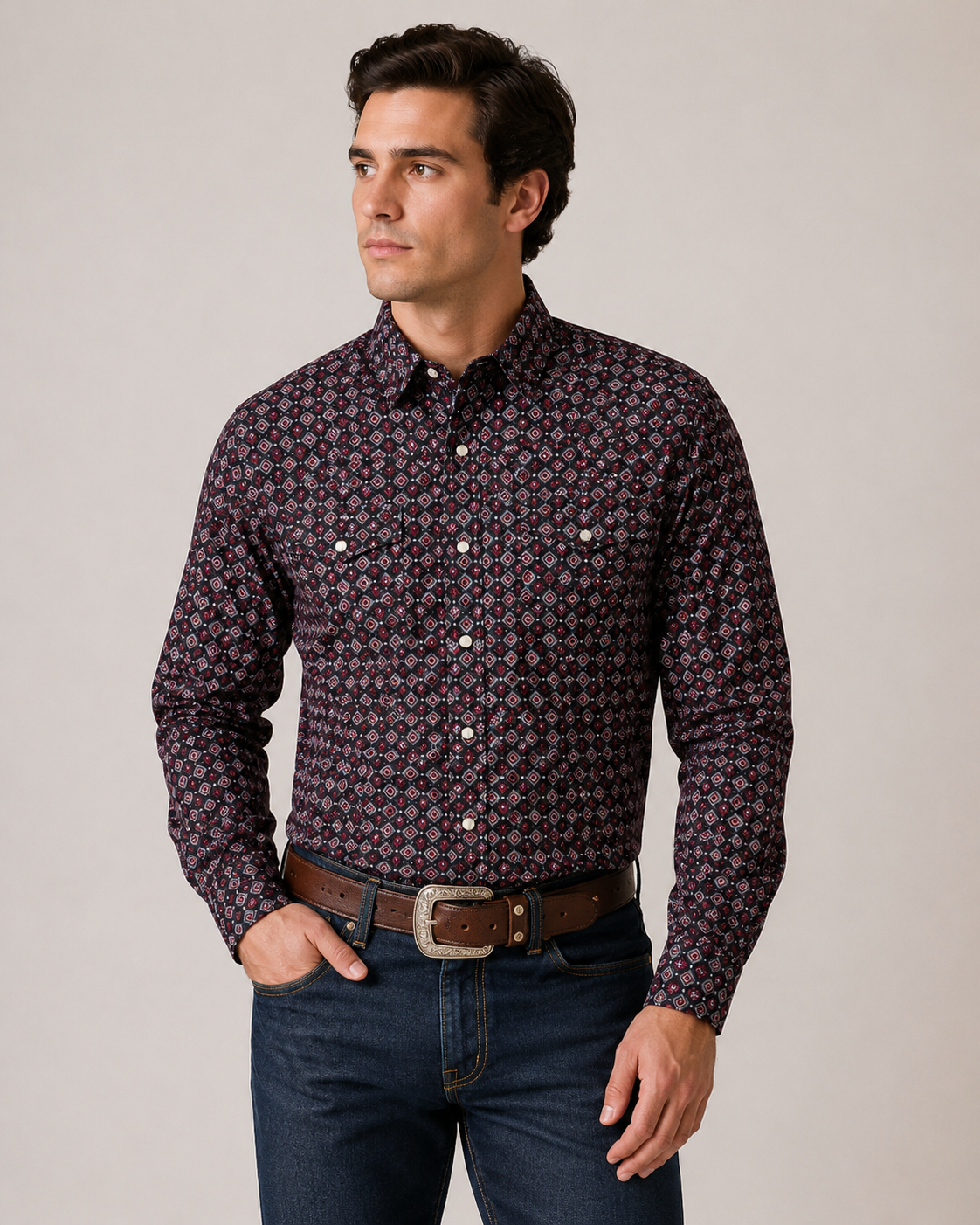 Platini Shirt WPL10744 Black/burgundy Men