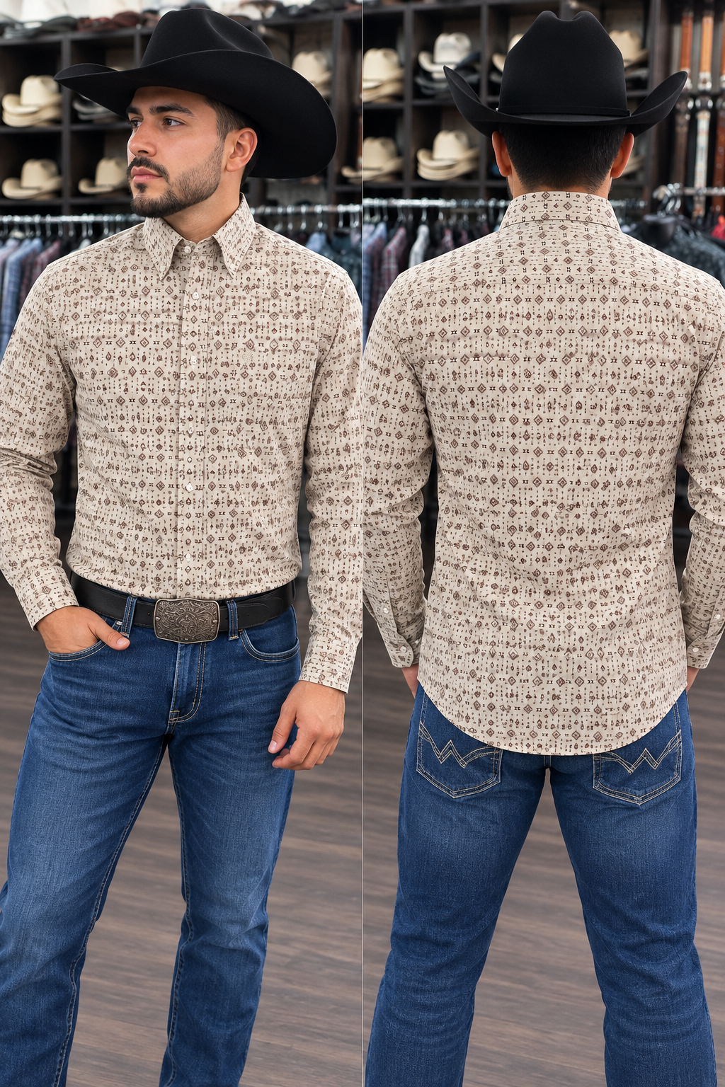 Montero Men’s Shirt MT4059 Beige long sleeve