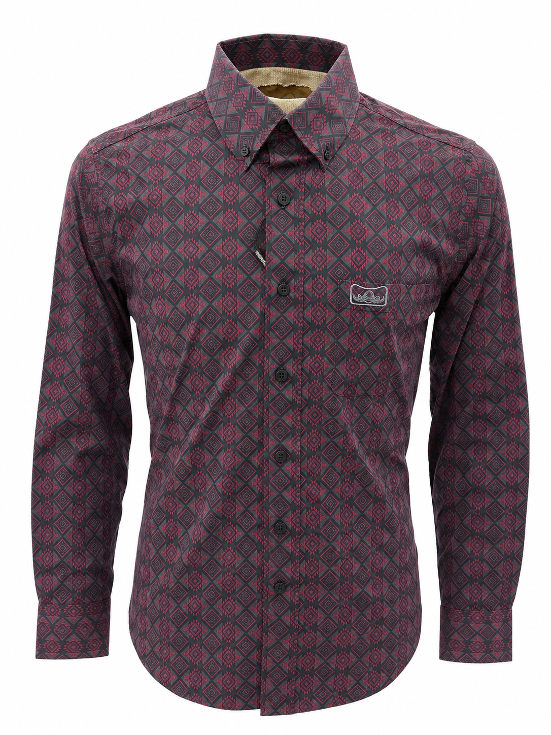 Montero Men’s Shirt MT4061 Black/burgundy Long Sleeve